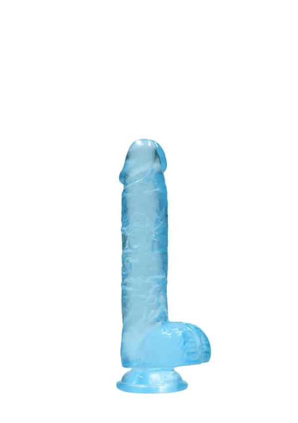 Realrock – Crystal Clear – Realistisk Dildo med Pung – Blå - 15 cm Realrock – Crystal Clear – Realistisk Dildo med Pung – Blå - 15 cm