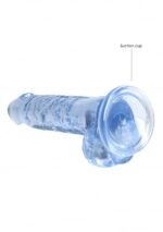 Realrock – Crystal Clear – Realistisk Dildo med Pung – Blå - 17 cm