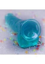 Realrock – Crystal Clear – Dildo med pung og sugekopp – Grønn - 21 cm