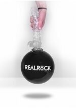 Realrock – Crystal Clear – Dildo med pung og sugekopp – Grønn - 21 cm