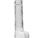 Realrock – Crystal Clear – Realistisk Dildo med Pung – Transparent - 23 cm