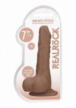 RealRock - Dildo med pung - 7" / 17 cm - Tan
