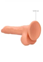 Realrock - Dildo med pung - 8inch/21,8 cm - Lys hudfarge - Bilde 2