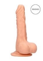 RealRock - Dildo med pung - 10" / 27 cm - Lys hudfarge