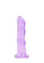 Realrock – Crystal Clear – Enkel dildo med sugekopp – Lilla - 17 cm