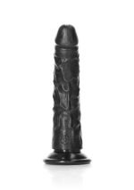 RealRock - Slim Realistic Dildo med sugekopp - 6" / 15,5 cm  - Sort