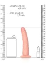 RealRock - Slim Realistic Dildo med sugekopp - 6" / 15,5 cm  - Lys hudfarge