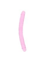 Realrock – Crystal Clear – Realistisk Dobbeldildo – Rosa - 45 cm