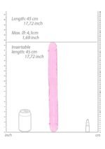 Realrock – Crystal Clear – Realistisk Dobbeldildo – Rosa - 45 cm