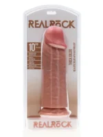 Realrock - Ekstra Tykk Dildo uten pung - 25,4 cm - Lys hudfarge - Bilde 9