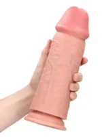 Realrock - Ekstra Tykk Dildo uten pung - 25,4 cm - Lys hudfarge - Bilde 2