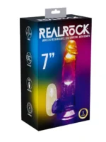 Realrock - Oppladbar vibrator med pung - LED lys - 7" - Bilde 2