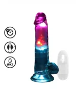 Realrock - Oppladbar vibrator med pung - LED lys - 7"