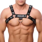 Red Leather - Harness i lær - Sort S/M