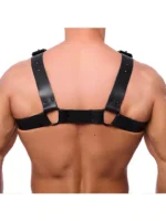 Red Leather - Bulldog Harness i sort lær med sorte detaljer - L/XL - Bilde 2