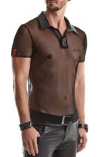Regnes Fetish Planet - Roberto - Mesh poloskjorte med wetlook detaljer