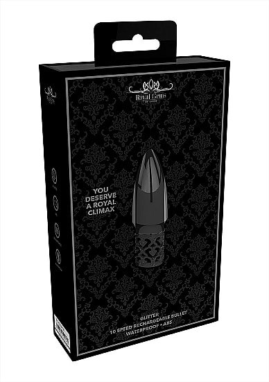 Royal Gems - Glitter - Oppladbar Bulletvibrator - Sort