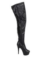 Erogance - Lårhøye Boots - D3063 - Sort - Bilde 5