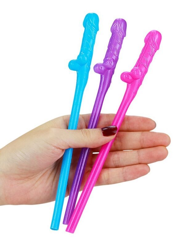 Love Toy - Multicolor Willy Straws - Fargerike Sugerør