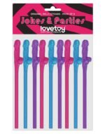Love Toy - Multicolor Willy Straws - Fargerike Sugerør