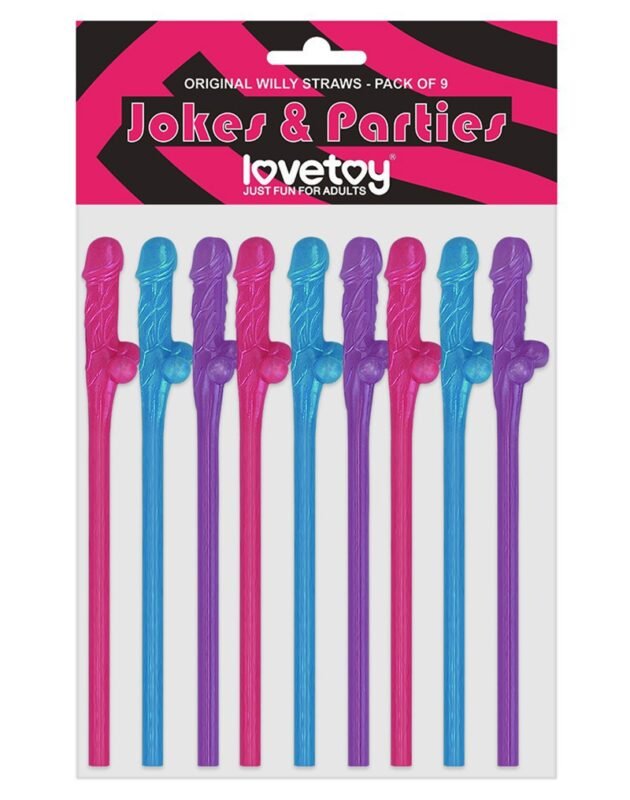 Love Toy - Multicolor Willy Straws - Fargerike Sugerør
