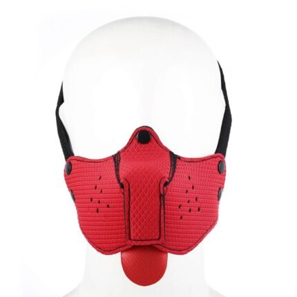 Neoprene Puppy Muzzle - Neoprene munnkurv med tunge - Rød
