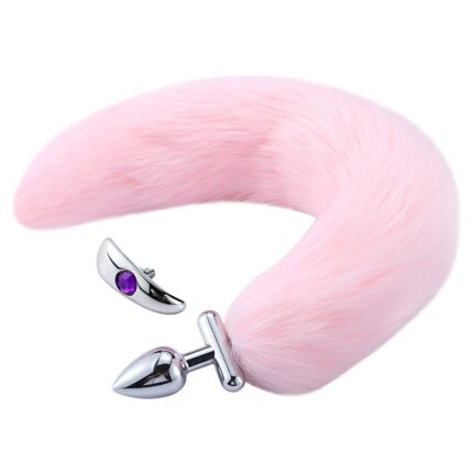 Tconvertible Foxtail - Buttplug med utbyttbare stoppere - Rosa