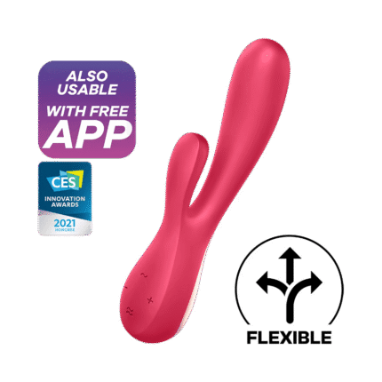 Satisfyer Mono Flex - Rabbitvibrator med app - Red berry