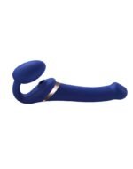 Strap-on-Me - Stroppeløs Strap On med Vibrasjoner og Slikkefunksjon - Medium - Blå
