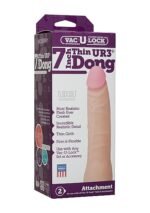 Doc Johnson - Vac-U-Lock - UR3 Ultraskyn - Tynn Dildo, 7" - Lys Hudfarge