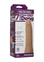 Doc Johnson - Vac-U-Lock - UR3 Ultraskyn - Tynn Dildo, 7" - Mørk Hudfarge