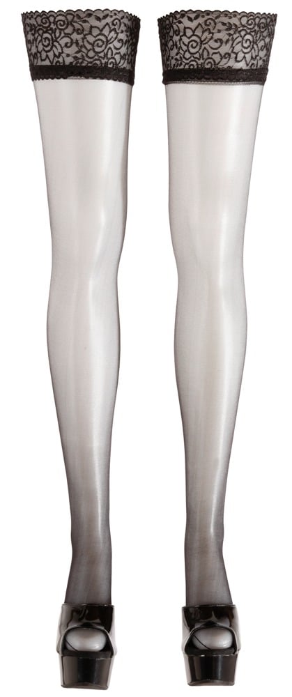 Cottelli Collection - Stay-ups med blondekant - Sort