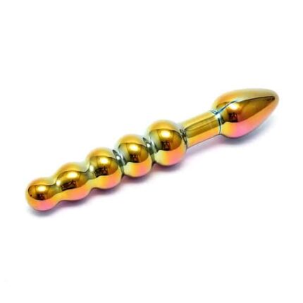 Sensual Glass Laila - Regnbuefarge Metallic - Glassdildo
