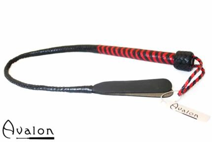 Avalon - DRAKE - Kort Bullwhip med Dobbel Snert - Svart og Rød