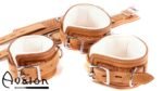 Avalon - LUST - Collar og Cuffs, 5 deler, Brunt og Hvitt