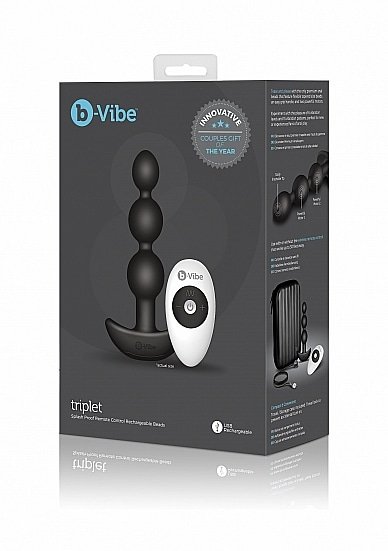 B-Vibe - Triplet - Analkuler med Vibrering, Sort