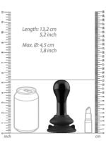 Chrystalino - Globy  - Sort glassdildo med vibrasjon og sugekopp
