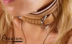 Avalon - LUST - Collar og Cuffs, 5 deler, Brunt og Hvitt