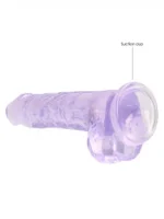 Realrock – Crystal Clear – Realistisk Dildo med Pung - Lilla - 17 cm - Bilde 2