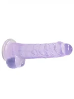 Realrock – Crystal Clear – Realistisk Dildo med Pung - Lilla - 17 cm - Bilde 5