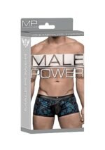 Male Power - Frekk Bokser med Lærdetaljer - Blå/Sort