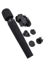 Pixey - Deluxe Black Velvet - Kraftig Oppladbar Massasjestav - Large - Bilde 3