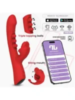 IY – Into You – Trixy - Triple Tapping Rabbitvibrator Med Munn Og APP – Rød - Bilde 2