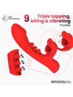 IY – Into You – Trixy - Triple Tapping Rabbitvibrator Med Munn Og APP – Rød - Bilde 3