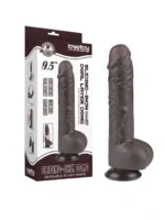 LoveToy – 9.5" Sliding Skin Dildo – Mørk Hudfarge - Bilde 8