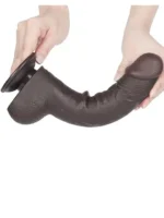 LoveToy – 9.5" Sliding Skin Dildo – Mørk Hudfarge - Bilde 7