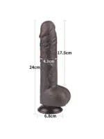 LoveToy – 9.5" Sliding Skin Dildo – Mørk Hudfarge - Bilde 5