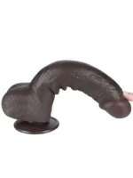 LoveToy – 9.5" Sliding Skin Dildo – Mørk Hudfarge - Bilde 4