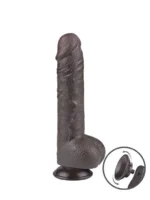 LoveToy – 9.5" Sliding Skin Dildo – Mørk Hudfarge