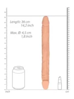Realrock - 14" dobbeldildo - lys hudfarge - 36 cm - Bilde 6